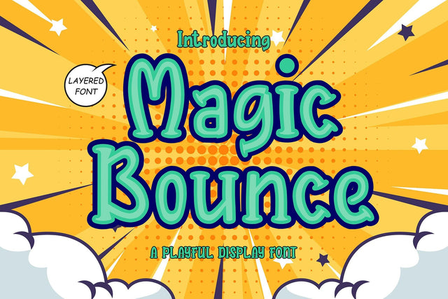 Magic Bounce - Cute 3d Layered Font Font Mozzatype 