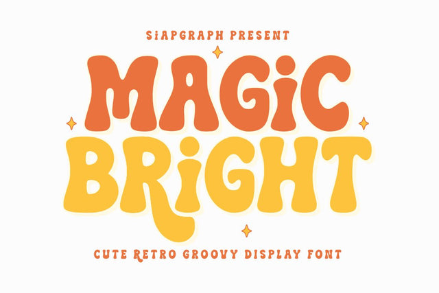 Magic Bright - Cute Retro Groovy Font Font Masyafi Studio 