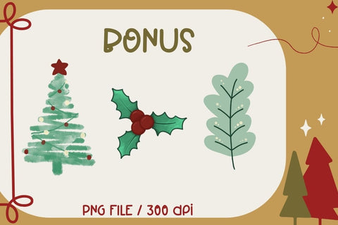 Magic Christmas - The Swirly Holiday Font Trio + Bonus Doodles Font AnningArts Design 