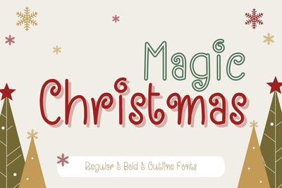 Magic Christmas - The Swirly Holiday Font Trio + Bonus Doodles Font AnningArts Design 