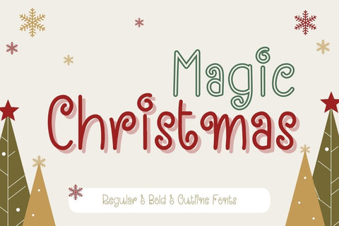 Magic Christmas - The Swirly Holiday Font Trio + Bonus Doodles Font AnningArts Design 