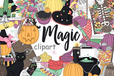Magic CLIPART Halloween, Fall clipart, Pumpkin - PNG files SVG GlamArtZhanna 