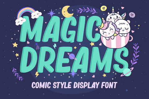 Magic Dreams - Comic Display Font Font Mozzatype 
