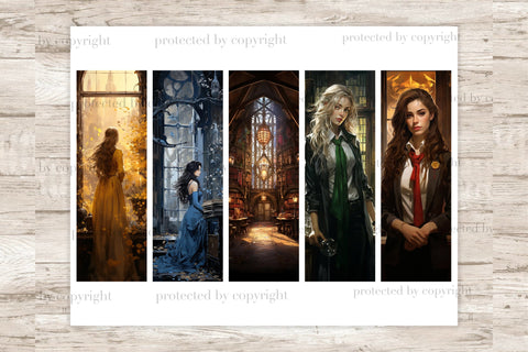 Magic Girls Bookmarks | Wizard Printable SVG GlamArtZhanna 