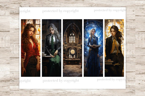 Magic Girls Bookmarks | Wizard Printable SVG GlamArtZhanna 