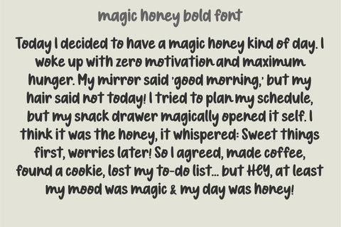 Magic Honey Font Duo Bold and Lite, Cute Handwritten Typeface Font TonisArtStudio 