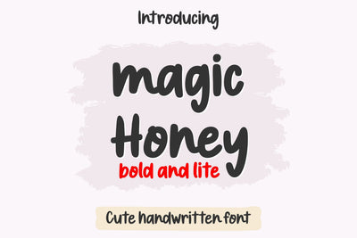 Magic Honey Font Duo Bold and Lite, Cute Handwritten Typeface Font TonisArtStudio 