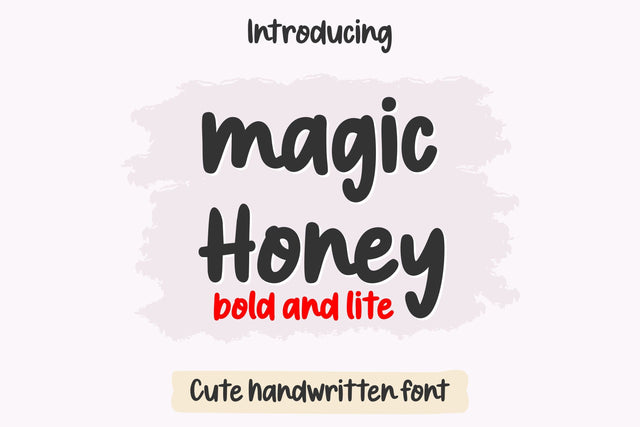 Magic Honey Font Duo Bold and Lite, Cute Handwritten Typeface Font TonisArtStudio 
