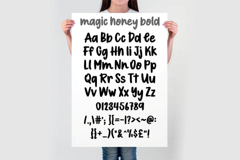 Magic Honey Font Duo Bold and Lite, Cute Handwritten Typeface Font TonisArtStudio 