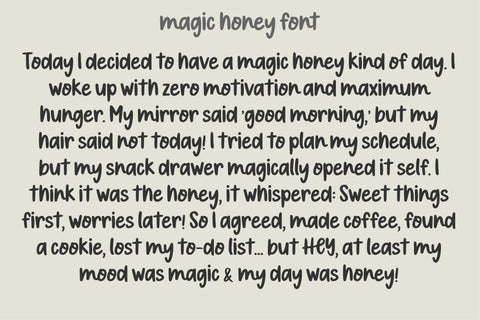 Magic Honey Font Duo Bold and Lite, Cute Handwritten Typeface Font TonisArtStudio 
