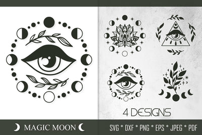 Magic Moon SVG Bundle | Evil Eye & Celestial Designs SVG Tafti Art 