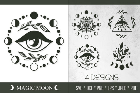 Magic Moon SVG Bundle | Evil Eye & Celestial Designs SVG Tafti Art 