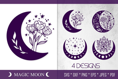 Magic Moon SVG Bundle | Witchy Celestial Moon Phases SVG Tafti Art 