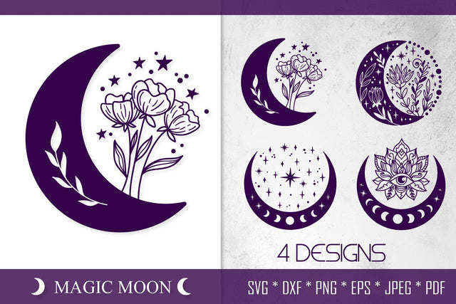 Magic Moon SVG Bundle | Witchy Celestial Moon Phases SVG Tafti Art 