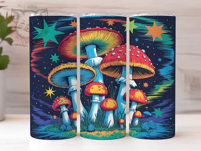 Magic Mushroom Art 20oz Tumbler, Psychedelic Gift, Sublimation Wrap, Fantasy Mug, 20oz Tumbler Design, Magic Mushroom Art, Nature Theme Sublimation Lara' s Designs 