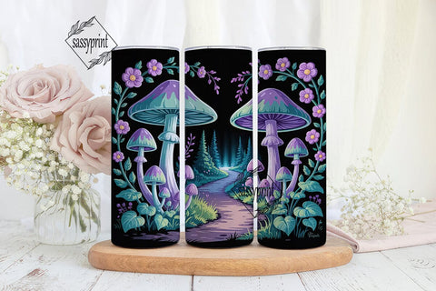 Magic Mushroom Forest 20oz Tumbler Wrap Sublimation sassyprint 