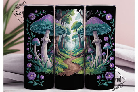 Magic Mushroom Forest 20oz Tumbler Wrap Sublimation sassyprint 