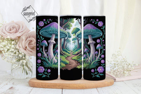 Magic Mushroom Forest 20oz Tumbler Wrap Sublimation sassyprint 