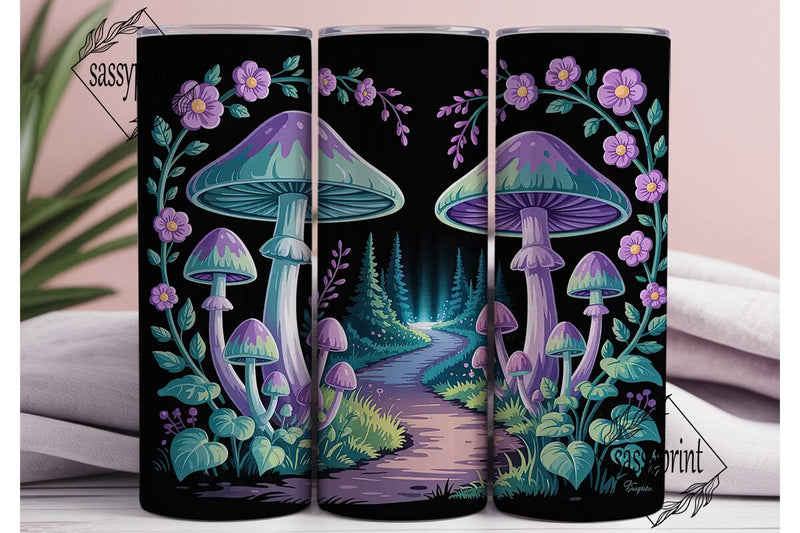 Magic Mushroom Forest 20oz Tumbler Wrap Sublimation sassyprint 