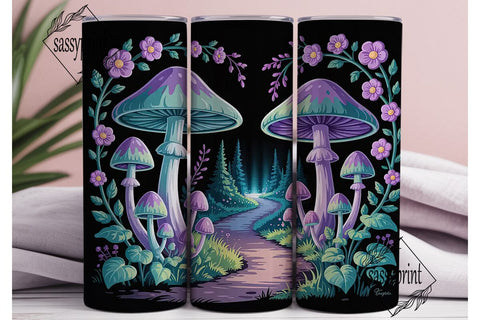 Magic Mushroom Forest 20oz Tumbler Wrap Sublimation sassyprint 