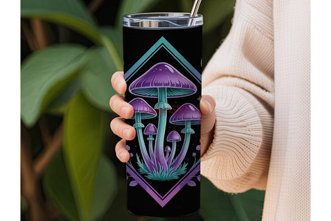 Magic Mushroom Tumbler Wrap Sublimation DesignSVG 