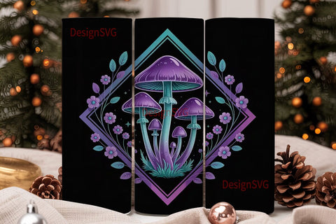 Magic Mushroom Tumbler Wrap Sublimation DesignSVG 