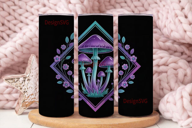 Magic Mushroom Tumbler Wrap Sublimation DesignSVG 