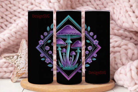 Magic Mushroom Tumbler Wrap Sublimation DesignSVG 