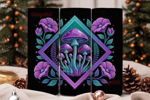 Magic Mushroom Tumbler Wrap Sublimation DesignSVG 