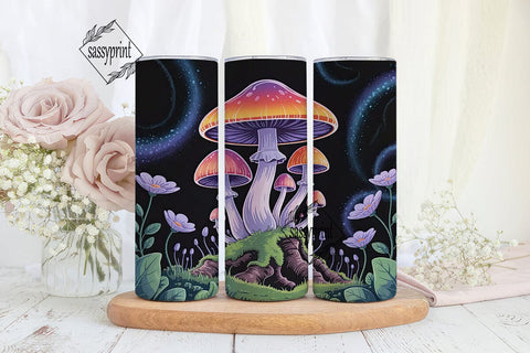 Magic Mushroom Tumbler Wrap Sublimation sassyprint 