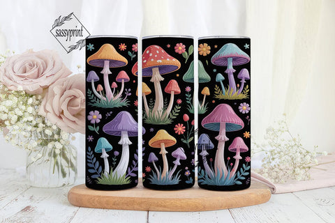 Magic Mushroom Tumbler Wrap Sublimation sassyprint 