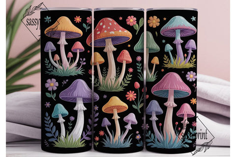 Magic Mushroom Tumbler Wrap Sublimation sassyprint 