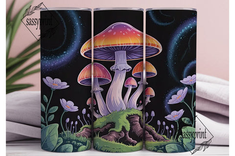 Magic Mushroom Tumbler Wrap Sublimation sassyprint 
