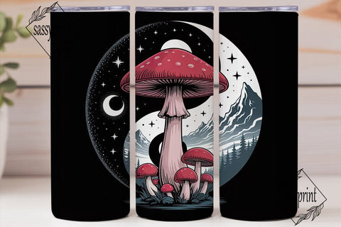 Magic Mushroom Yin Yang 20oz Tumbler Sublimation sassyprint 