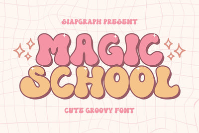 Magic School - Retro Groovy Font Font Masyafi Studio 