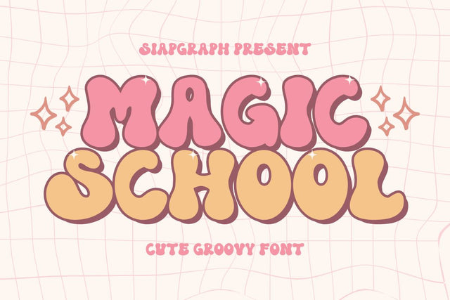 Magic School - Retro Groovy Font Font Masyafi Studio 