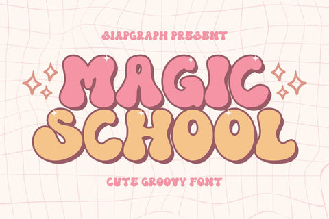 Magic School - Retro Groovy Font Font Masyafi Studio 