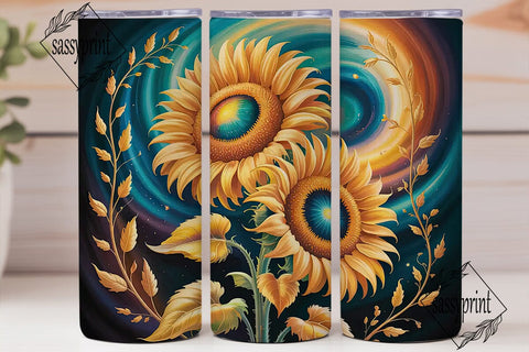 Magic Sunflower 20oz Tumbler Wrap Sublimation sassyprint 