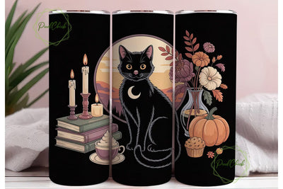 Magical Autumn Cat 20oz Tumbler Wrap Sublimation PixelChick 