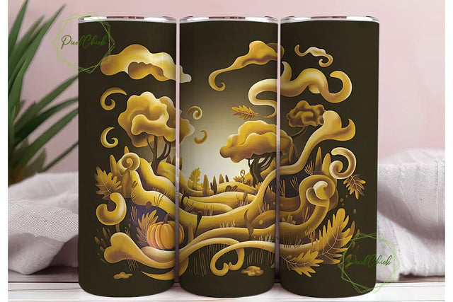 Magical Autumn Pumpkin 20oz Tumbler Wrap Sublimation PixelChick 