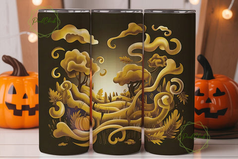 Magical Autumn Pumpkin 20oz Tumbler Wrap Sublimation PixelChick 