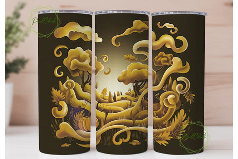 Magical Autumn Pumpkin 20oz Tumbler Wrap Sublimation PixelChick 