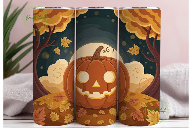 Magical Autumn Pumpkin 20oz Tumbler Wrap Sublimation PixelChick 