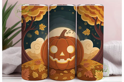 Magical Autumn Pumpkin 20oz Tumbler Wrap Sublimation PixelChick 