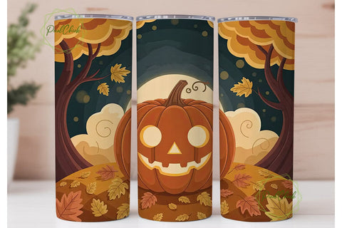 Magical Autumn Pumpkin 20oz Tumbler Wrap Sublimation PixelChick 
