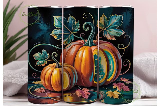 Magical Autumn Pumpkins 20oz Tumbler Sublimation PixelChick 
