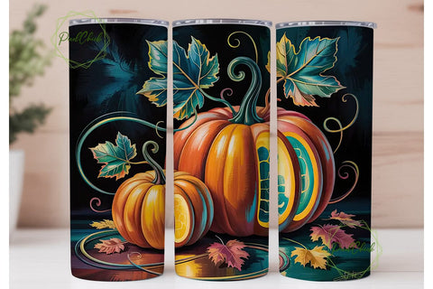 Magical Autumn Pumpkins 20oz Tumbler Sublimation PixelChick 