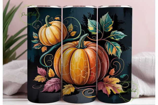 Magical Autumn Pumpkins 20oz Tumbler Sublimation PixelChick 