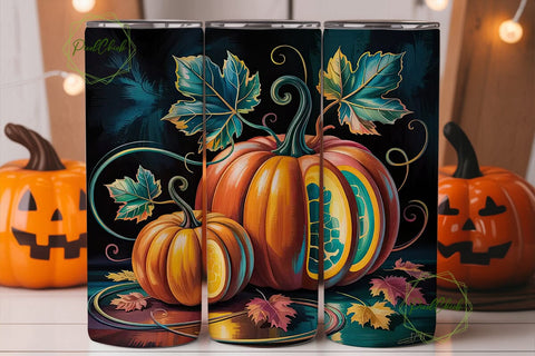 Magical Autumn Pumpkins 20oz Tumbler Sublimation PixelChick 