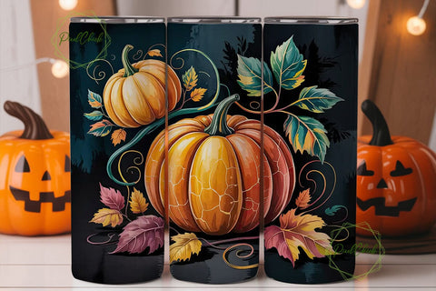Magical Autumn Pumpkins 20oz Tumbler Sublimation PixelChick 